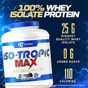 ISO-TROPIC MAX Whey Isolate Protein – 25g Protein, 75 Servings, Muscle Recovery & Growth