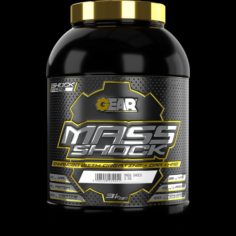 Gear Mass Shock 3KG High-Calorie Mass Gainer for Muscle Growth Strength