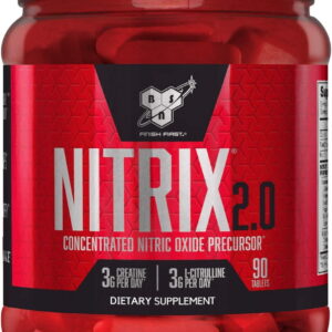BSN Nitrix 2.0 | Advanced Nitric Oxide Precursor & Muscle Pump Supplement (180 Tablets)