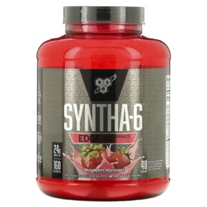 BSN Syntha-6 Edge Protein Powder – Strawberry Milkshake, 4.01 lbs | Lean Muscle Recovery & High-Quality Protein Blend