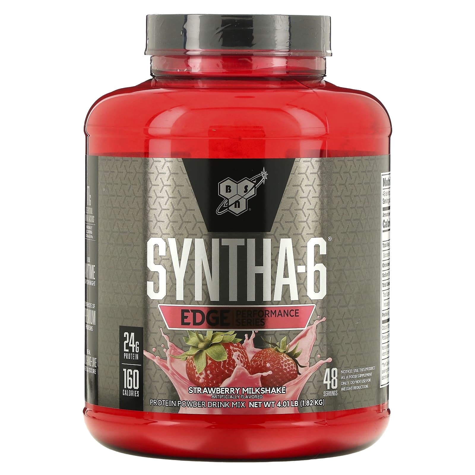 BSN Syntha-6 Edge Protein Powder Strawberry Milkshake 4.01 lbs | Lean Muscle Recovery High-Quality Protein Blend