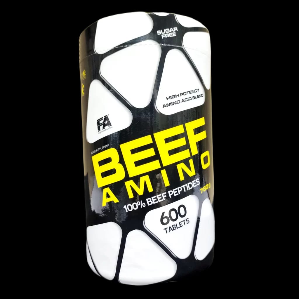 Fitness Authority Beef Amino 600 Tablets Hydrolyzed Beef Protein Amino Acids for Muscle Growth Recovery Strength