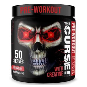 JNX Sports The Curse! Pre-Workout Powder – Energy, Strength & Focus Booster for Men & Women | Watermelon | 50 Servings