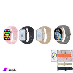 WS10-3 MAX Smartwatch – Waterproof, Wireless Charging, Fitness Tracker with 5 Interchangeable Straps (Silver)