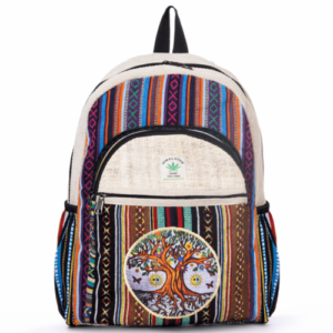 Kathmandu Collection Handmade Cotton and Hemp Tree of Life Backpack