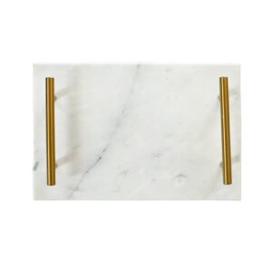 White Marble Board with Gold Handles