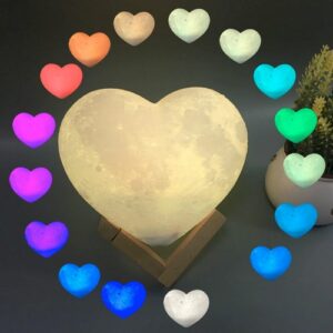 Heart Shape Moon Glowing LED Lamp