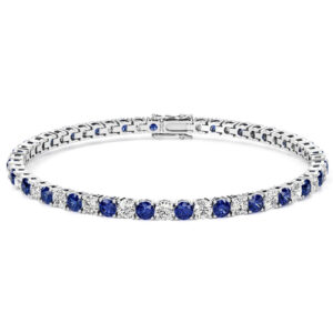 7.50 CTW AGI Certified Lab Created Blue Sapphire & Diamond Tennis