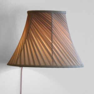 8"W Floating Shade Plug-In Wall Light Eggshell Silk Fabric Twist