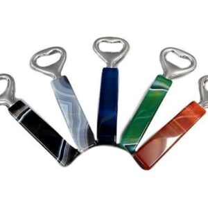 Natural Stone Trim Agate Bottle Opener