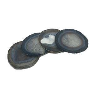 Agate Coasters with Natural Trim, Set of 4