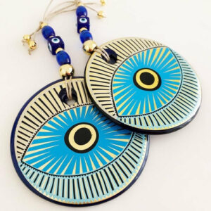 Evil Eye Wall Hanging, Glass Evil Eye Home Decor, Modern Handmade Wall