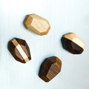 Geometric Wooden Magnets (Set of 4)