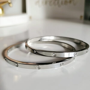 Statement Silver Bangle Bracelet