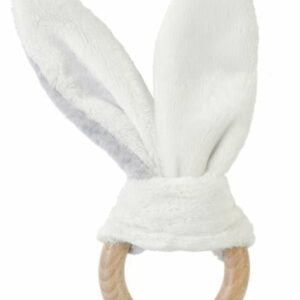 Bunny Wooden Teether (Grey) by Happy Horse