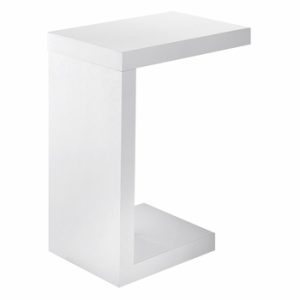 11.5" x 18" x 24" White Hollow Core Particle Board  Accent Table